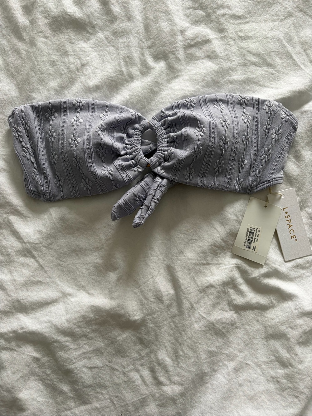 L*space Lavender “Ice” Textured Bandeau Bikini Top & Bottom Set Small NWT - Picture 7 of 13